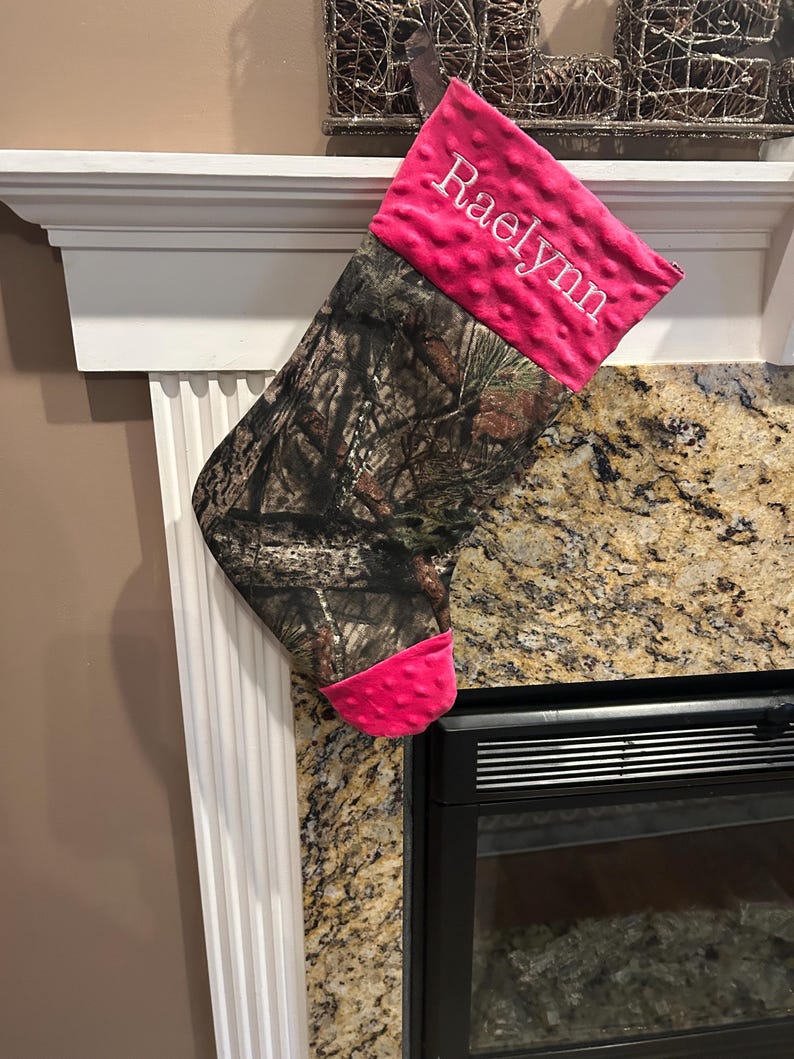 Mossy Oak Camo Christmas Stocking with Minky Trim image 11