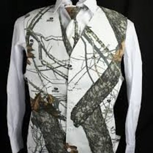 Officially Licensed Mossy Oak Winter Break Up Camoflauge Full Back Vest with waist adjuster bild 2