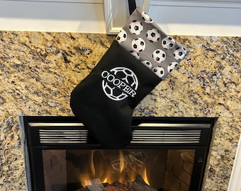 Soccer Sport Christmas Stocking with Choice of name or plain