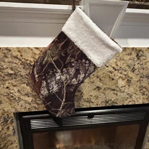 Mossy Oak Camo Christmas Stocking, Personalized Embroidered Name Choice of Thread Color image 11