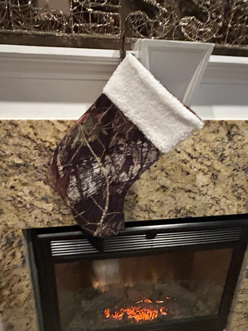 Mossy Oak Camo Christmas Stocking, Personalized Embroidered Name Choice of Thread Color image 11