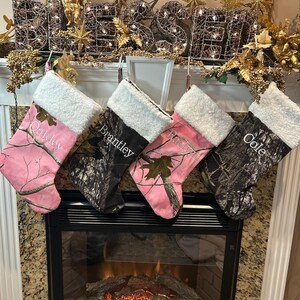 Mossy Oak Camo Christmas Stocking, Personalized Embroidered Name Choice of Thread Color image 10