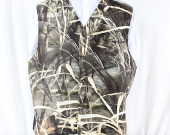 Chaleco de camuflaje Realtree Max 4 con licencia oficial y espalda completa con ajustador de cintura