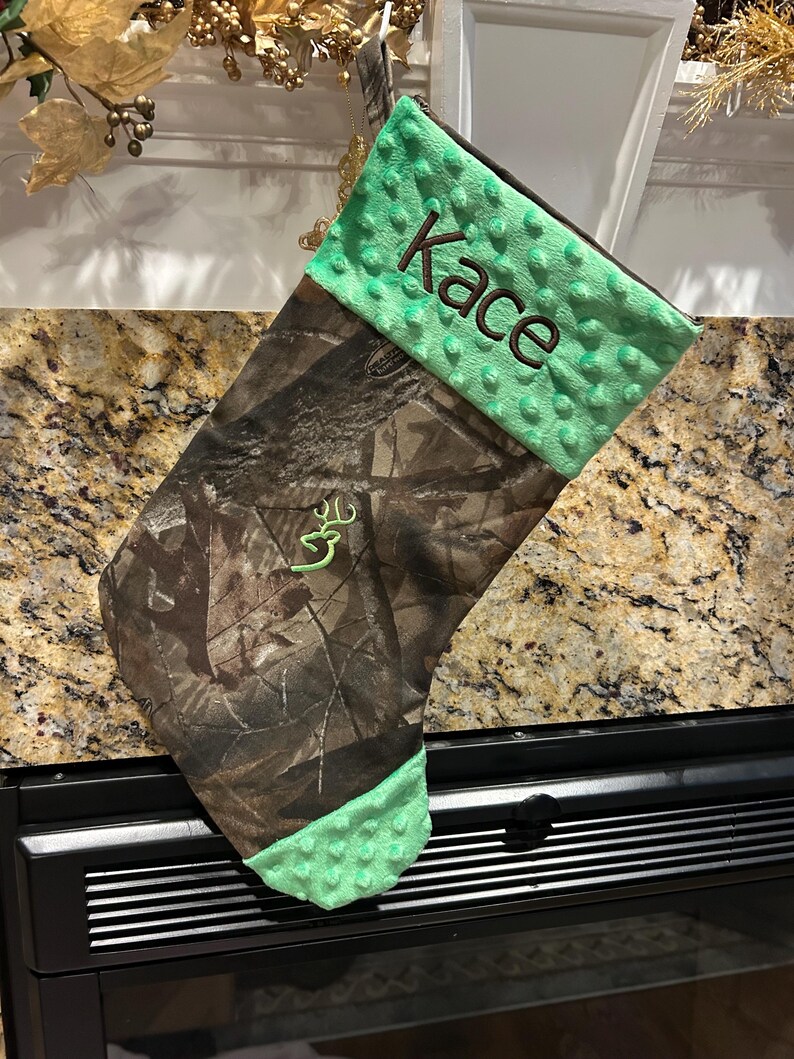 Mossy Oak Camo Christmas Stocking with Minky Trim image 12