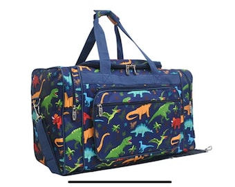 Dinosaur duffle Bag Luggage NGIL Plain or Monogram Personalized Choice of Color