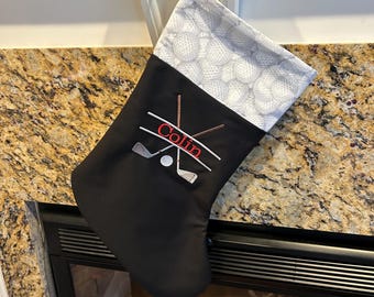 Golf Sport Christmas Stocking with Choice of name or plain