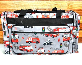 Fire Truck Rescue Vehicle Duffle Bag Luggage NGIL Monogram Personalized