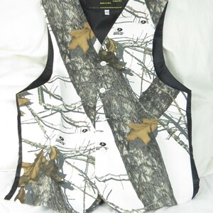 Officially Licensed Mossy Oak Winter Break Up Camoflauge Full Back Vest with waist adjuster bild 3