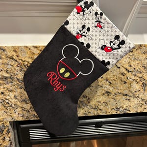 Mickey Inspired Christmas Stocking with Choice of name or Plain