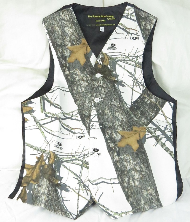 Officially Licensed Mossy Oak Winter Break Up Camoflauge Full Back Vest with waist adjuster bild 1