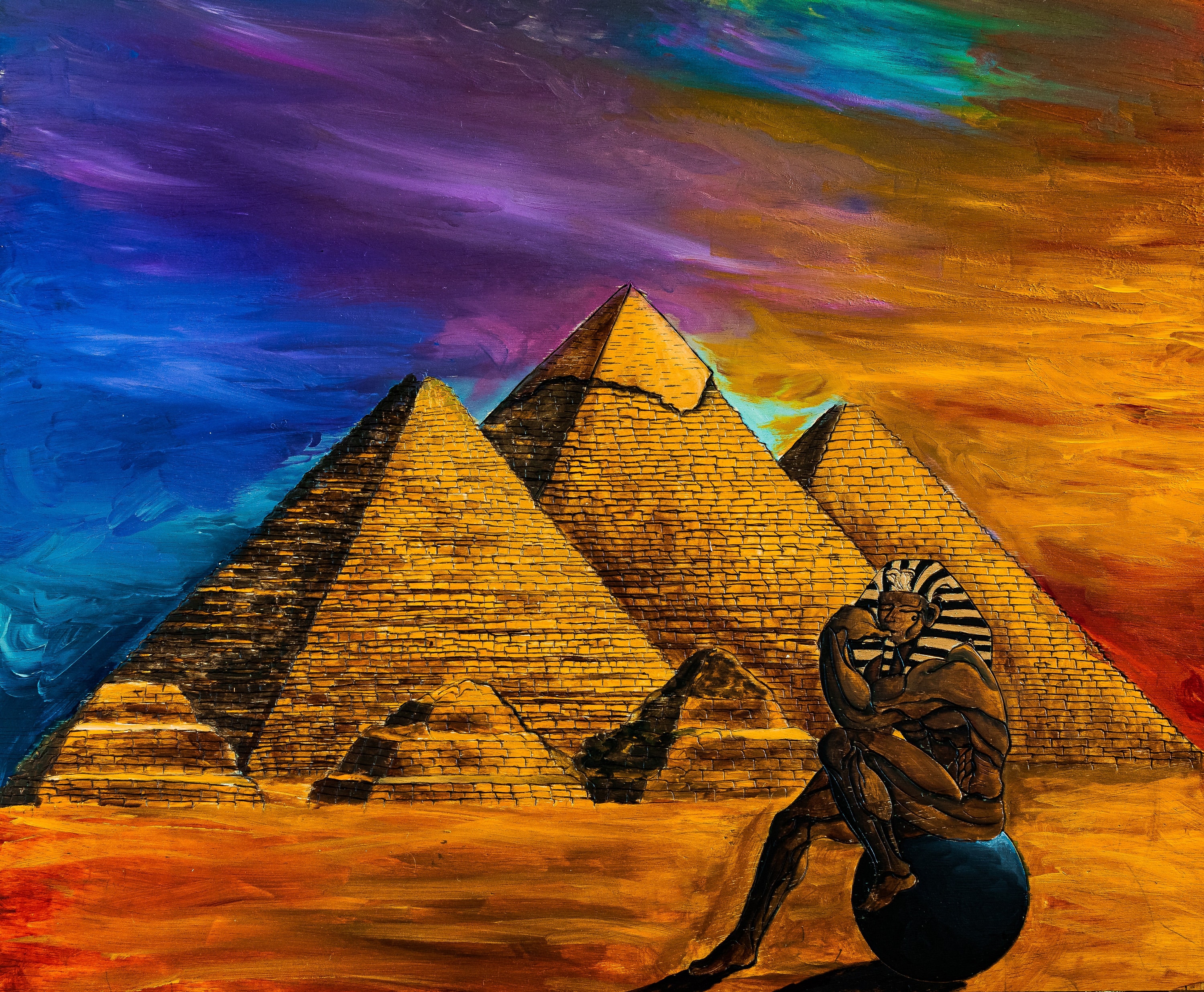 Original Pharaoh Pyramid Impresión De Arte Metafísico De Etsy España
