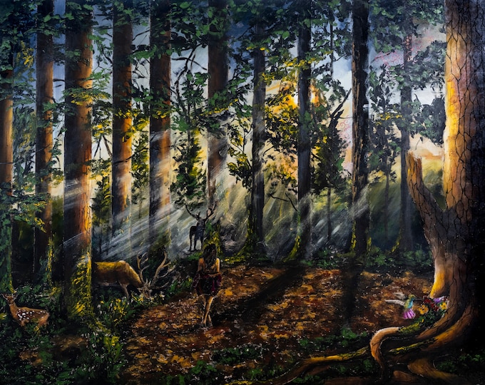 Forest Scene Original Spiritual Art Print