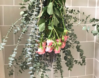 Roses + Eucalyptus + Lavender Shower Bouquet | Eucalyptus Bouquet | Aromatherapy Bath Shower