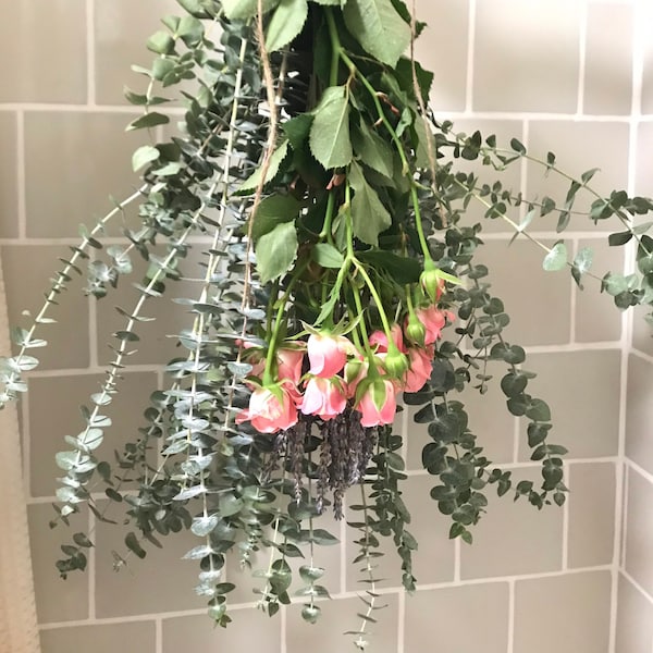 Roses + Eucalyptus + Lavender Shower Bouquet | Eucalyptus Bouquet | Aromatherapy Bath Shower