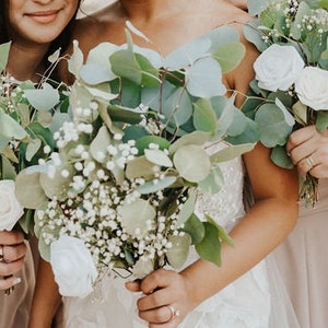 DRIED Eucalyptus Bouquet Silver Dollar + Baby’s Breath | Wedding Decor, Bridal Bouquet, Boho Decor, Centerpiece, Tablescape, Forever Bouquet