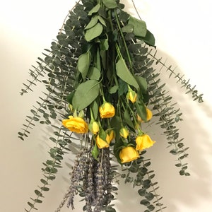 Eucalyptus + Lavender + Roses Shower Bunch| Eucalyptus Bouquet ...