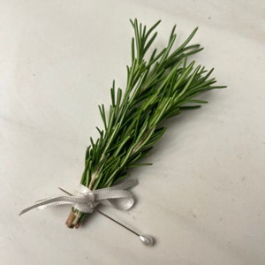 Fresh Rosemary Boutonnière Wedding, Groom, Groom's Men, Best Man image 2