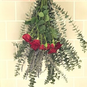 Eucalyptus + Lavender + Roses Shower Bunch| Eucalyptus Bouquet ...