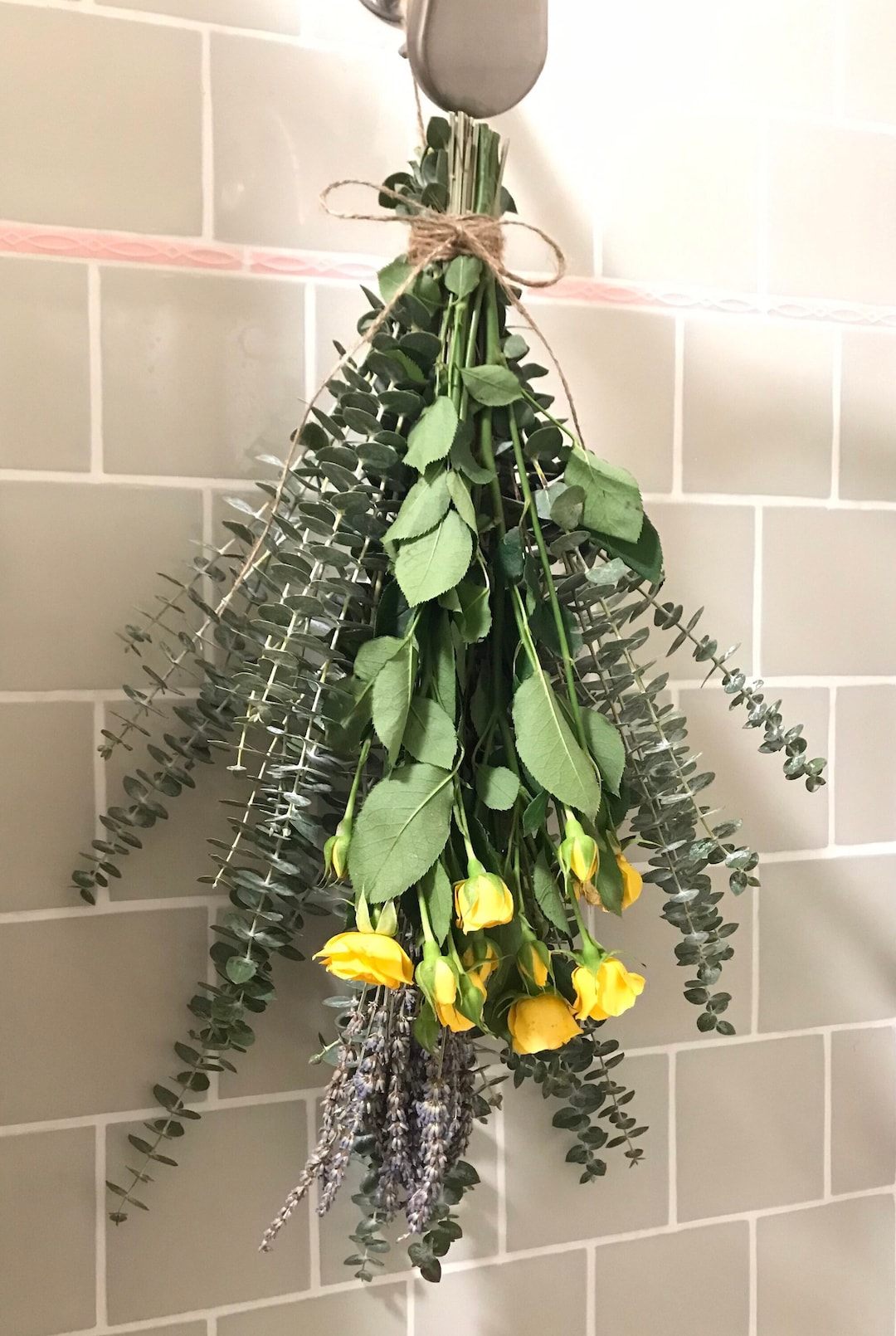 Eucalyptus + Lavender + Roses Shower Bunch| Eucalyptus Bouquet ...