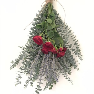 Eucalyptus + Lavender + Roses Shower Bunch| Eucalyptus Bouquet ...