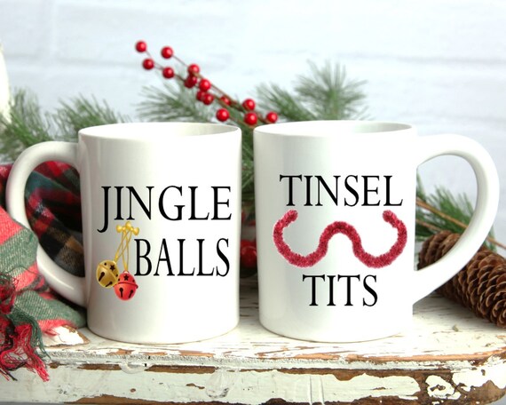 Jingle Balls Tinsel Tits Quoted Coffee Cups Funny Etsy