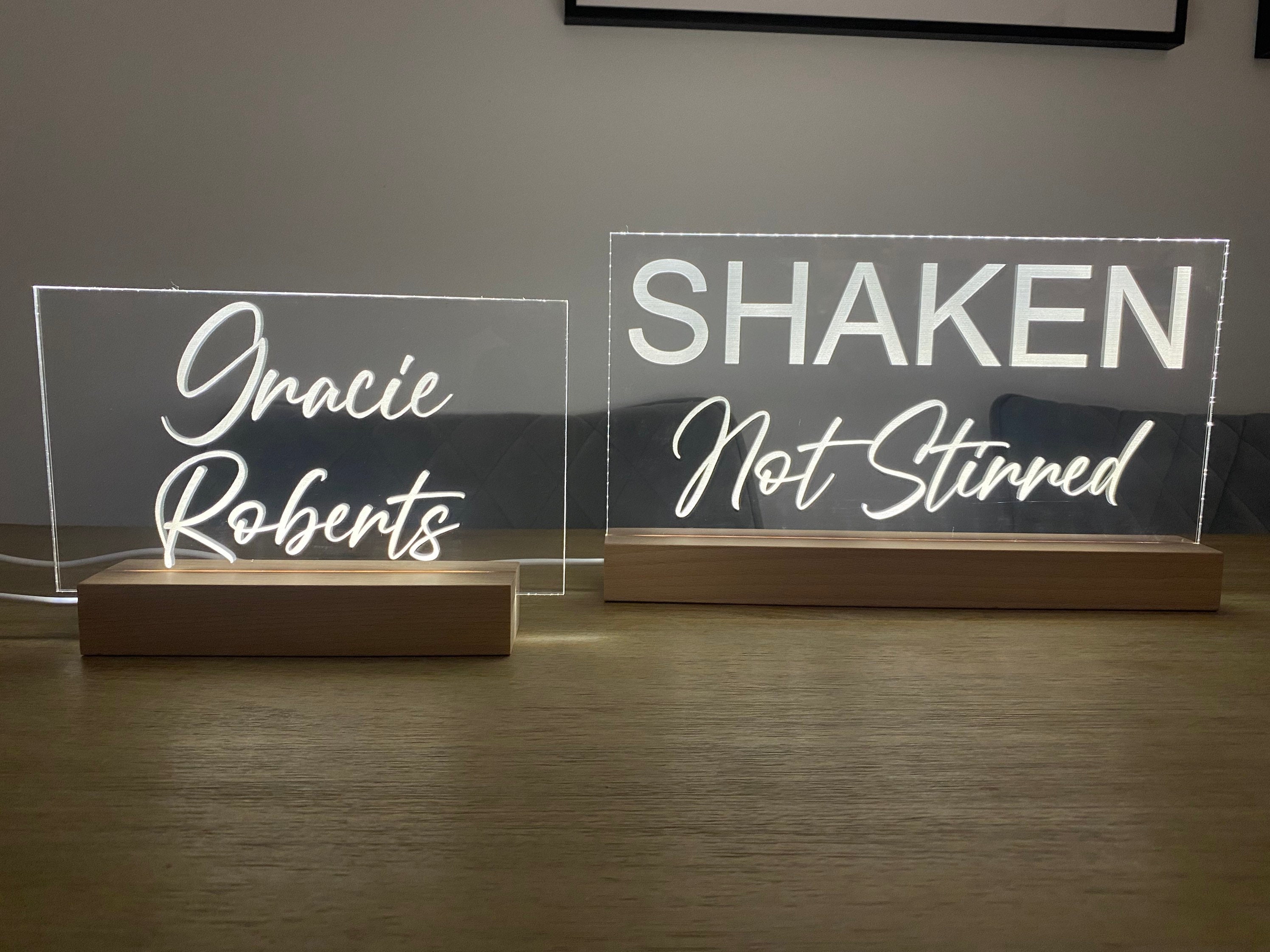 Personalised LED Name sign Custom engraved light up plaque Etsy