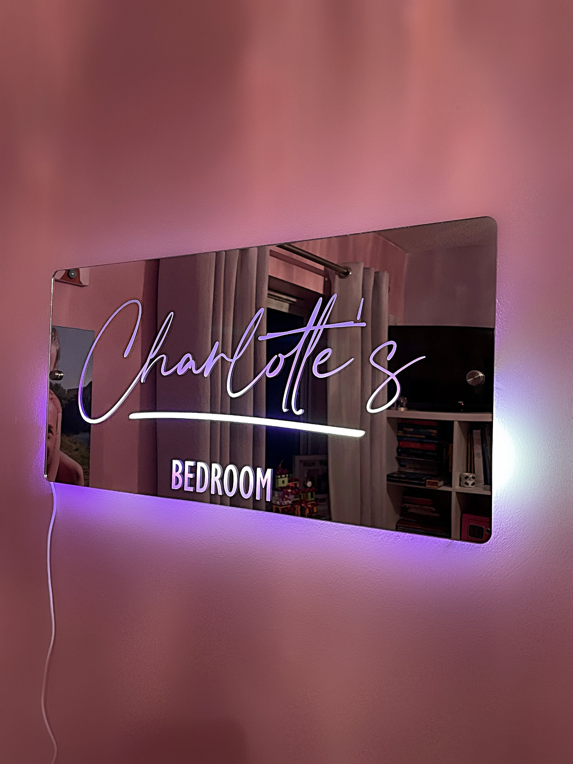 Buy Personalized Name Mirror Led Light, Personalized Mirror Name Sign, Name  Light Up Sign for Wall, Personalised Name Light Up Mirror with Led Color  Changing Lights for Bedroom Office Shop Decor Online