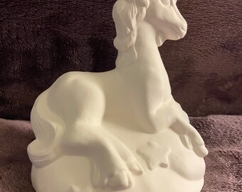 Unicorn couple 2 Ready to Paint Ceramic Bisque 3.75 inch Collectible Figurine