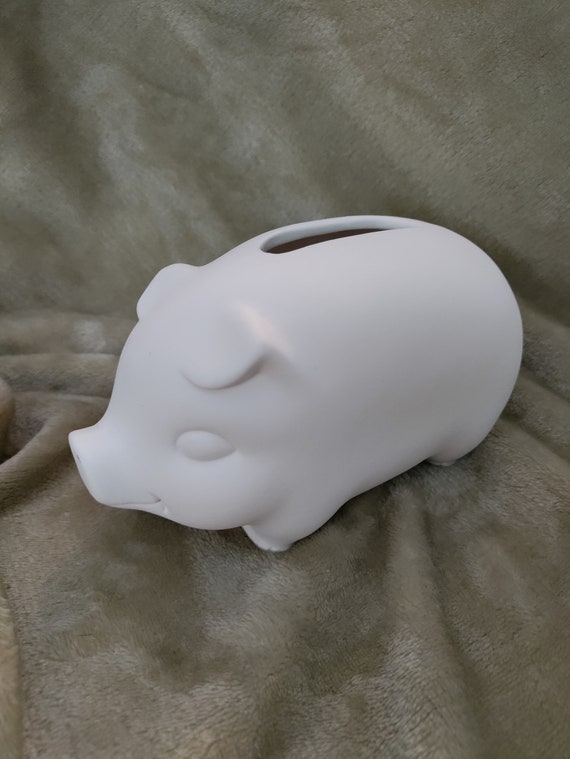 Ceramic Bisque Piggy Bank Ready to Paint Etsy