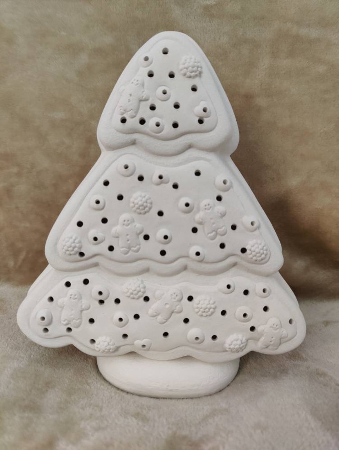 Ceramic Bisque Gingerbread Tree Ready to Paint Etsy