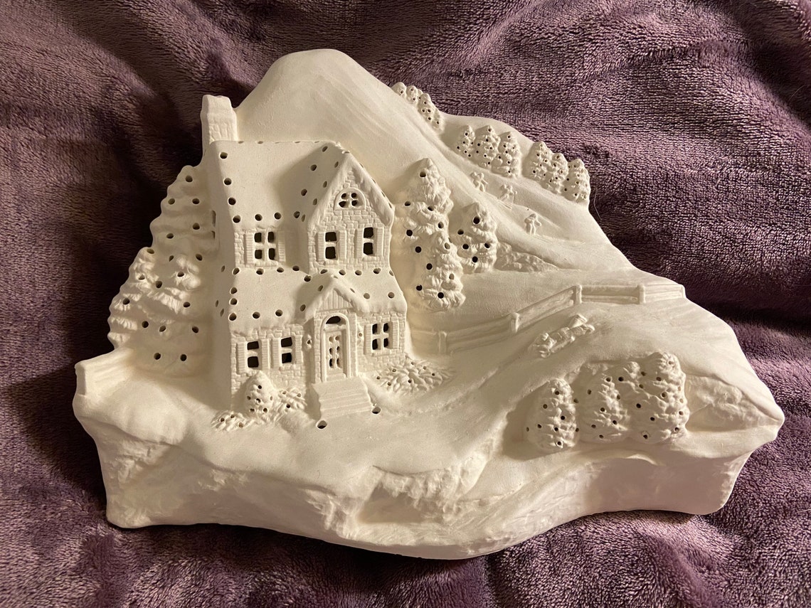 Ceramic bisque holiday scene ready to paint Etsy