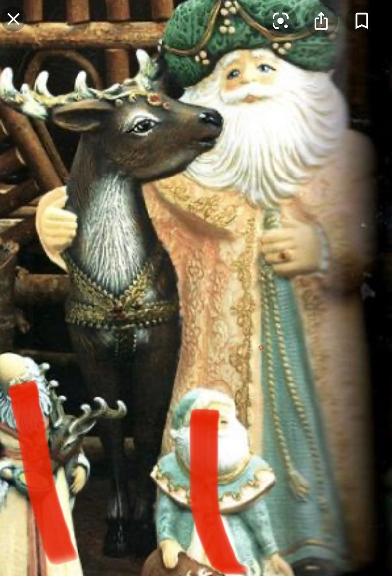 Gare Santa With Reindeer Large Ceramic Bisque Ready to Paint Etsy