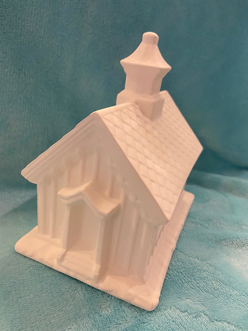Ceramic Bisque Christmas Village School House Ready to Paint Etsy