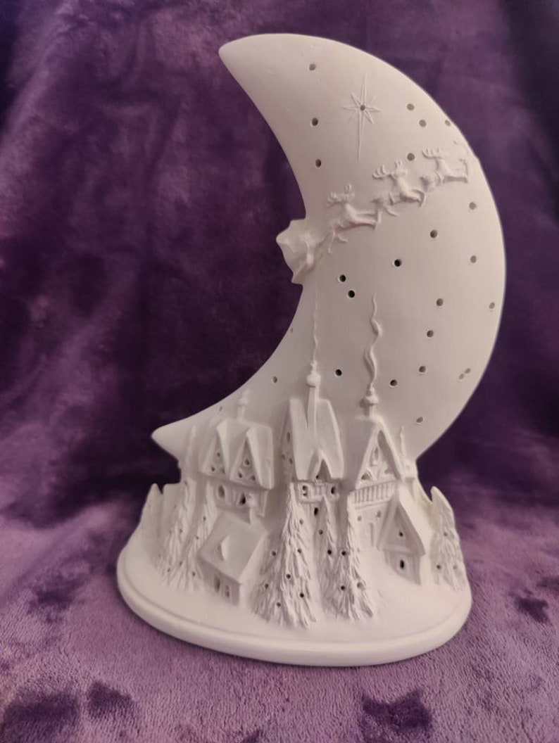 Ceramic Bisque Gare Moon Ready to Paint Etsy