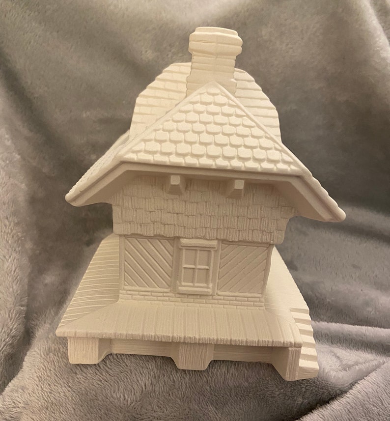 Ceramic Bisque Christmas Village Train Station Ready to Paint Etsy