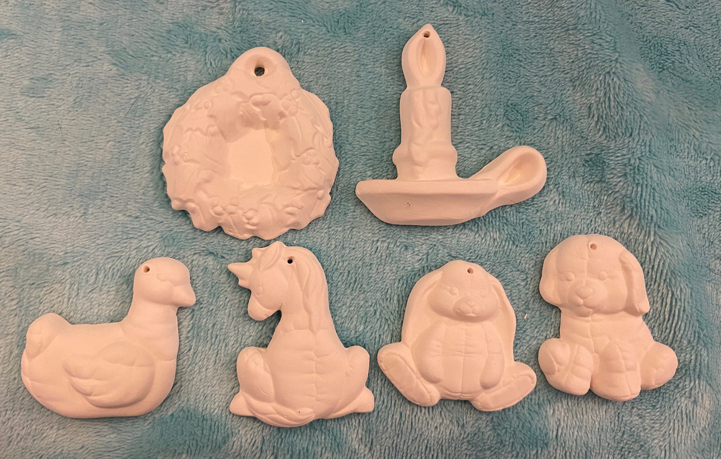 Ceramic Bisque Christmas Ornament Set Ready to Paint Etsy UK
