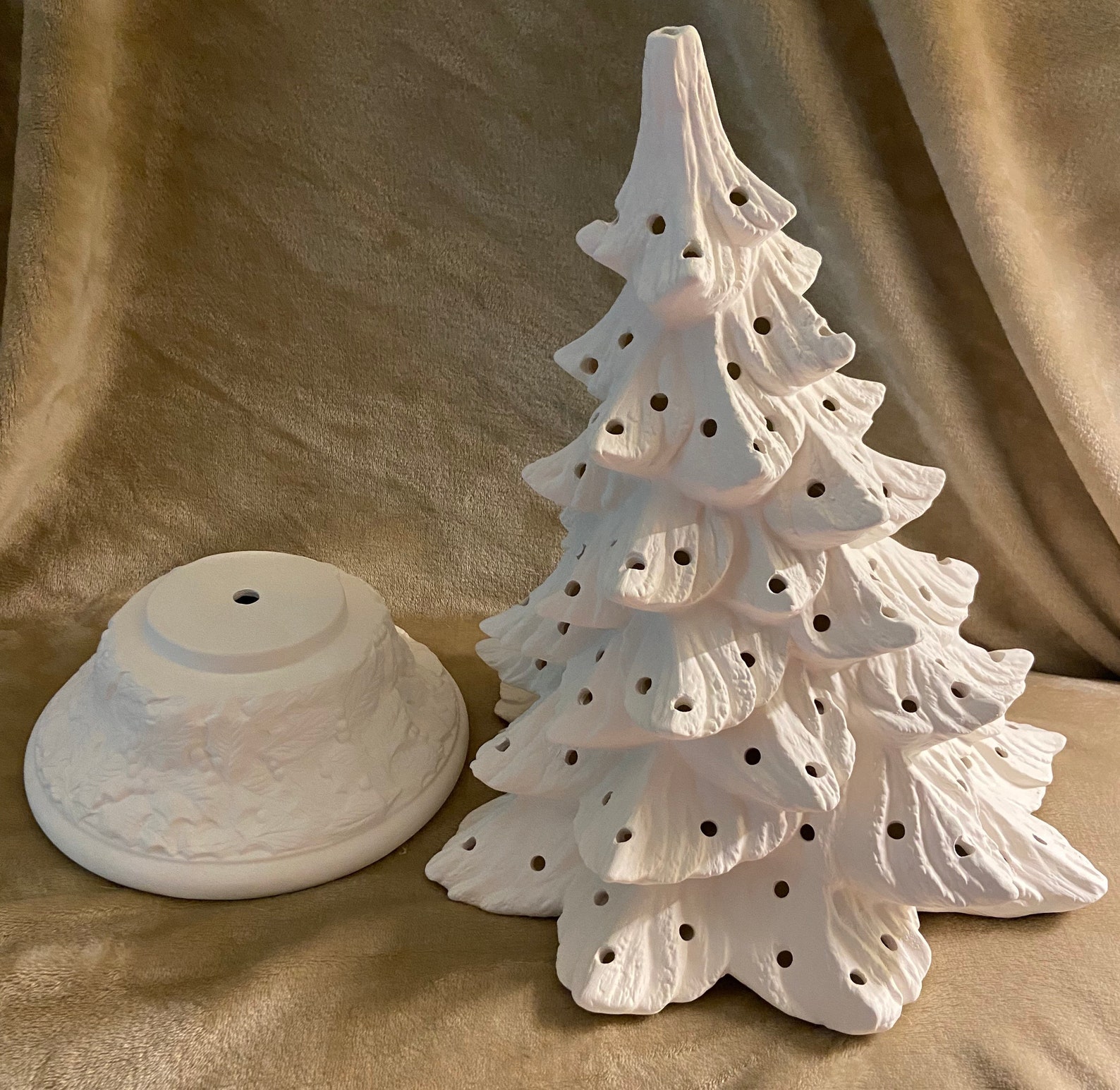 Ceramic bisque large Christmas tree ready to paint Etsy