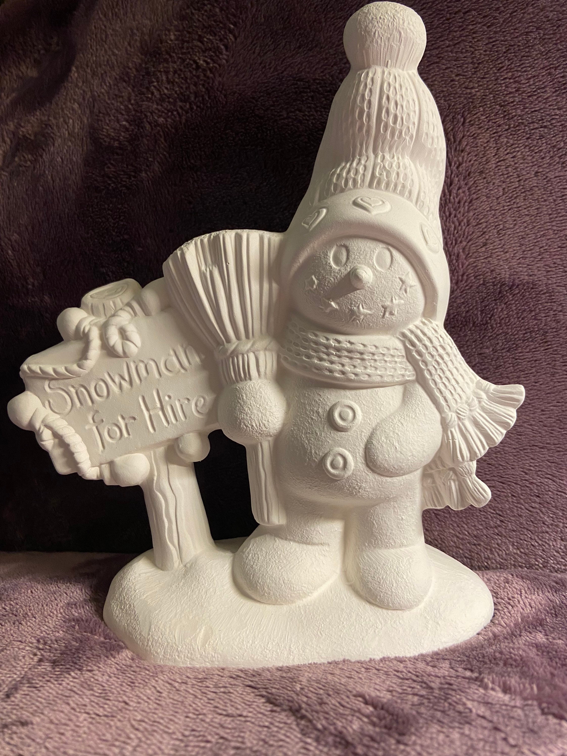 Ceramic bisque snowman for hire ready to paint Etsy