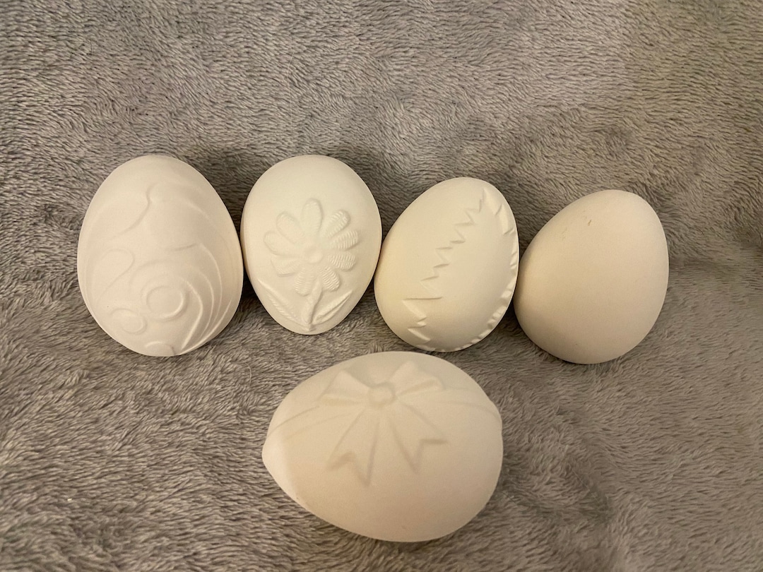 Ceramic Bisque Easter Eggs Set Ready to Paint Etsy