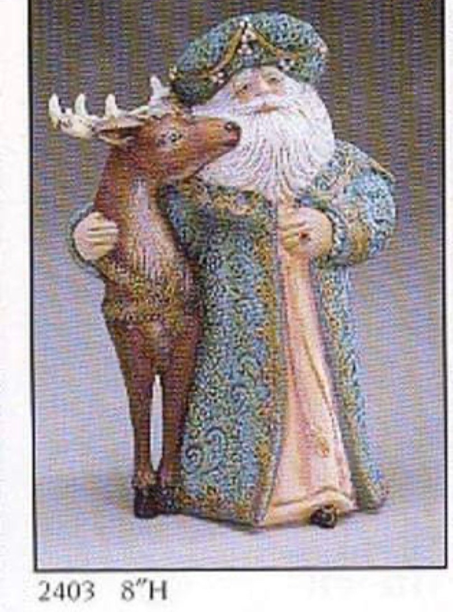 Gare Santa With Reindeer Ceramic Bisque Ready to Paint 2403 Etsy