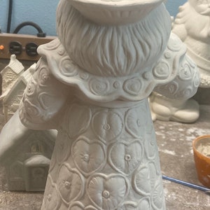 Gare gingerbread Santa large ceramic bisque ready to paint image 2