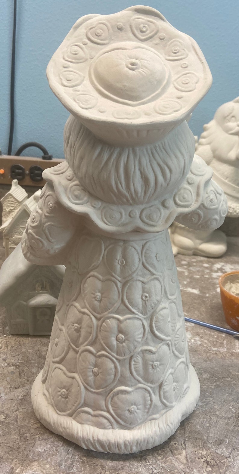 Gare gingerbread Santa large ceramic bisque ready to paint image 2