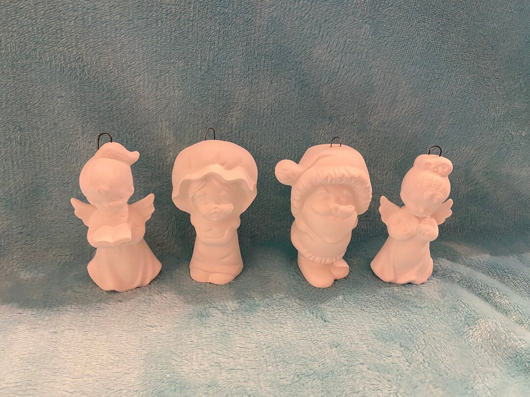 Ceramic Bisque Christmas Ornament Set Ready to Paint Etsy