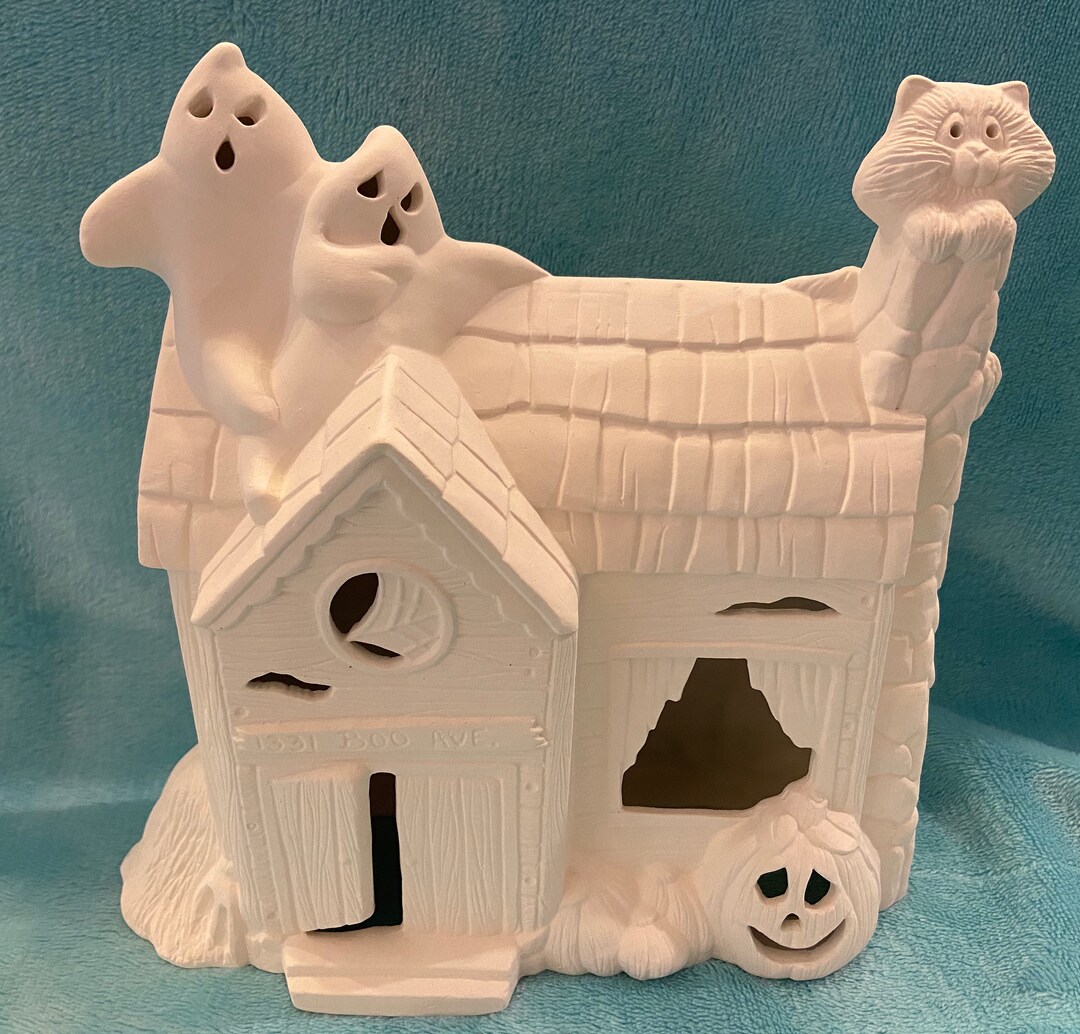 Ceramic Bisque Haunted House Ready to Paint Etsy