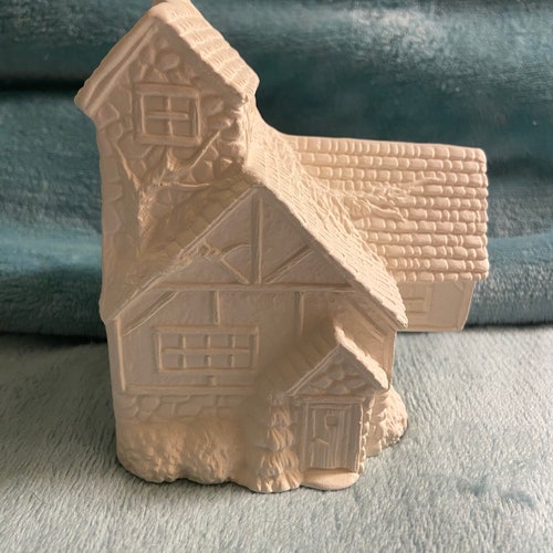 Ready to Paint Lodge House. Upainted Ceramic Bisque House. Etsy
