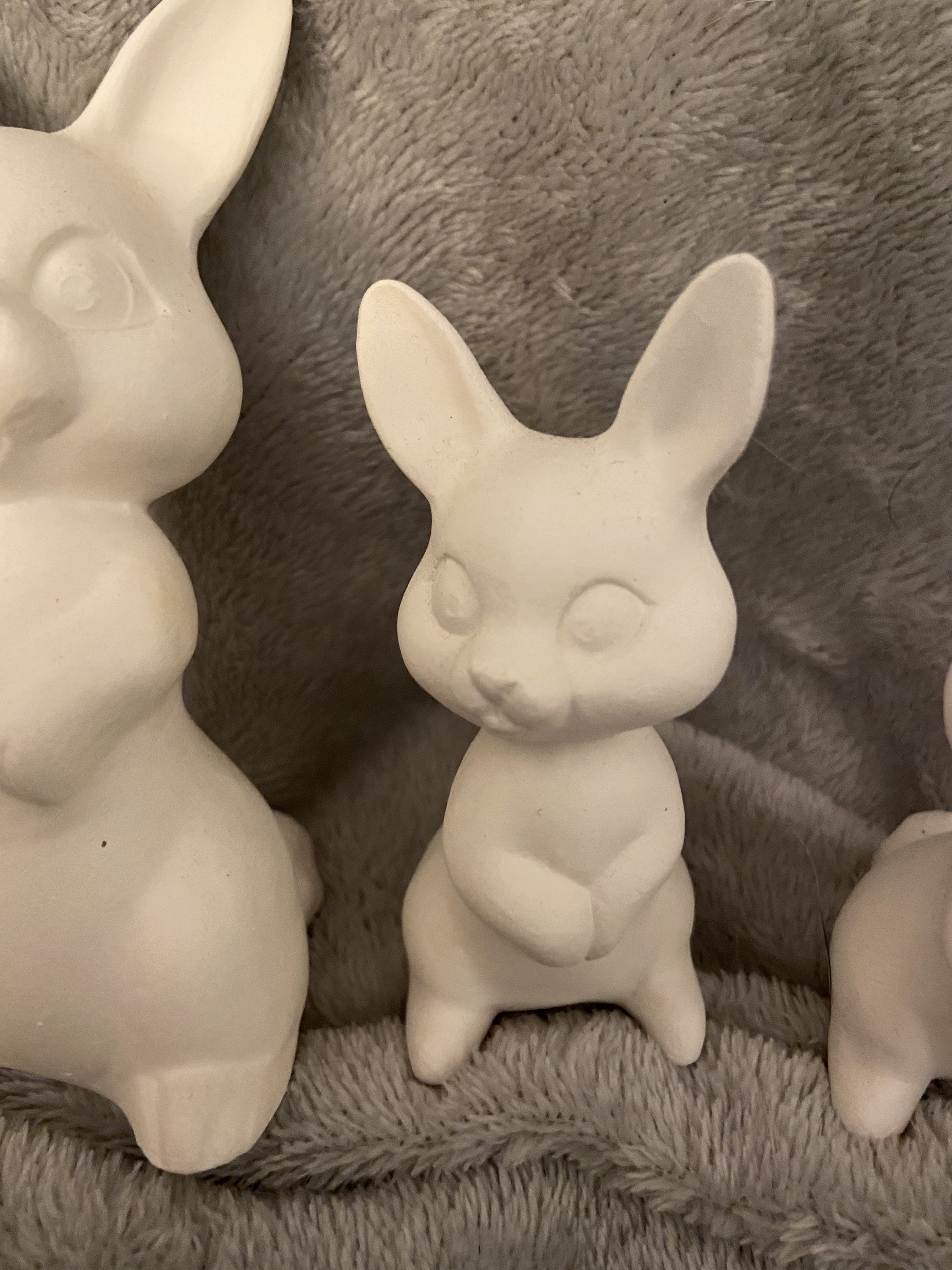 Ceramic bisque Easter bunny set of 3 ready to paint Etsy