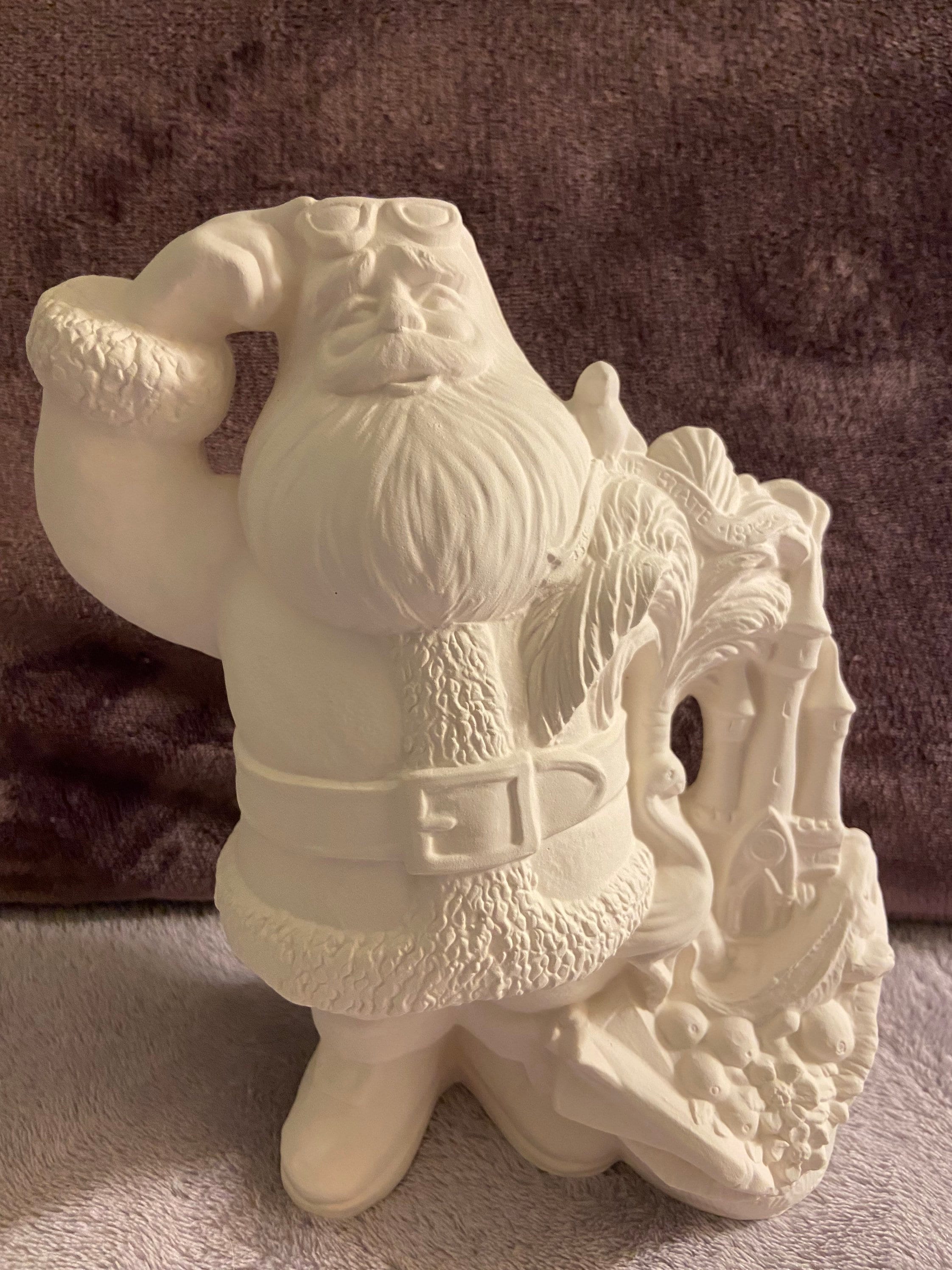 Ceramic Royal Renaissance Santa in bisque ready to paint Ornaments