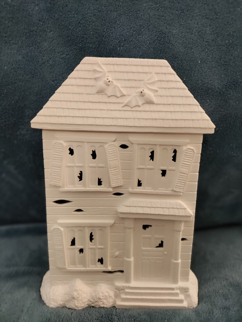 Halloween Haunted House Ceramic Bisque Ready to Paint Etsy