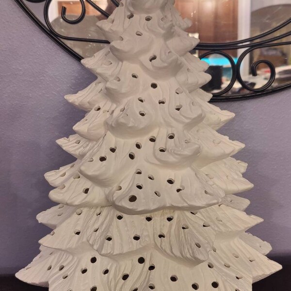 Ceramic Bisque Large Christmas Tree Set Ready to Paint Etsy
