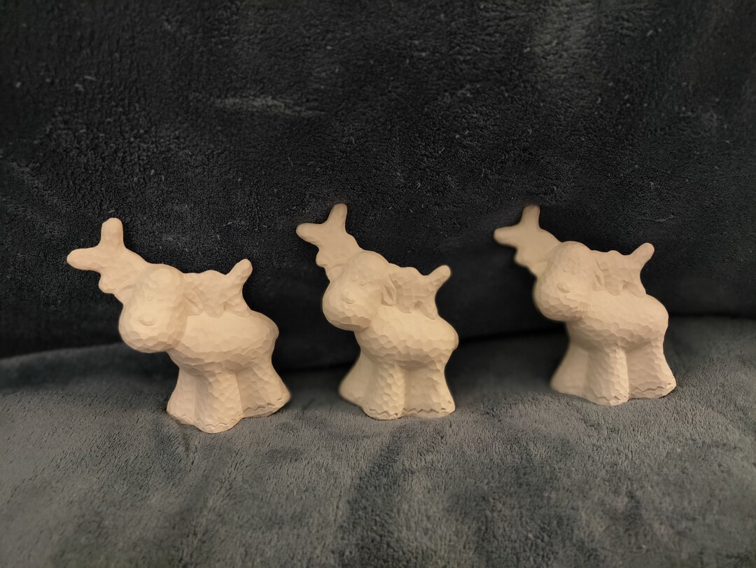 Ceramic Bisque Reindeer Set Ready to Paint Etsy